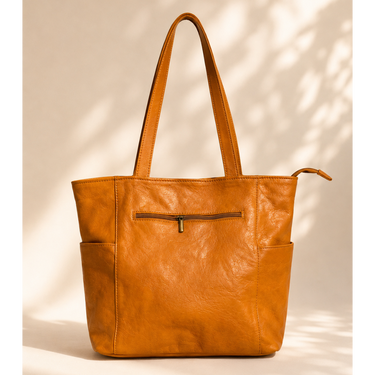 Amber Leather Tote Bag